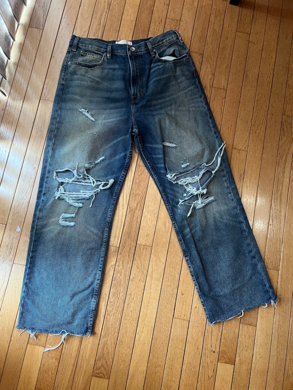 BDG Distressed Dark Blue Relaxed Jeans